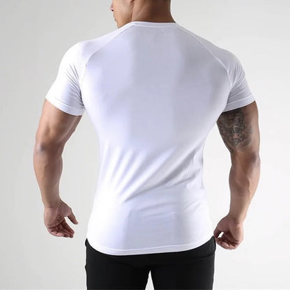 Men Compression Sport T Shirt Short Sleeve Training Fitness Top Tee Man Quick Dry Running Sport T Shirts 2 Pcs