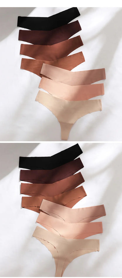 Seamless Thong Women Panties Sexy G String Ice Silk Underwear T Back Sports Yoga Girls Briefs Traceless Plus Size S-XL