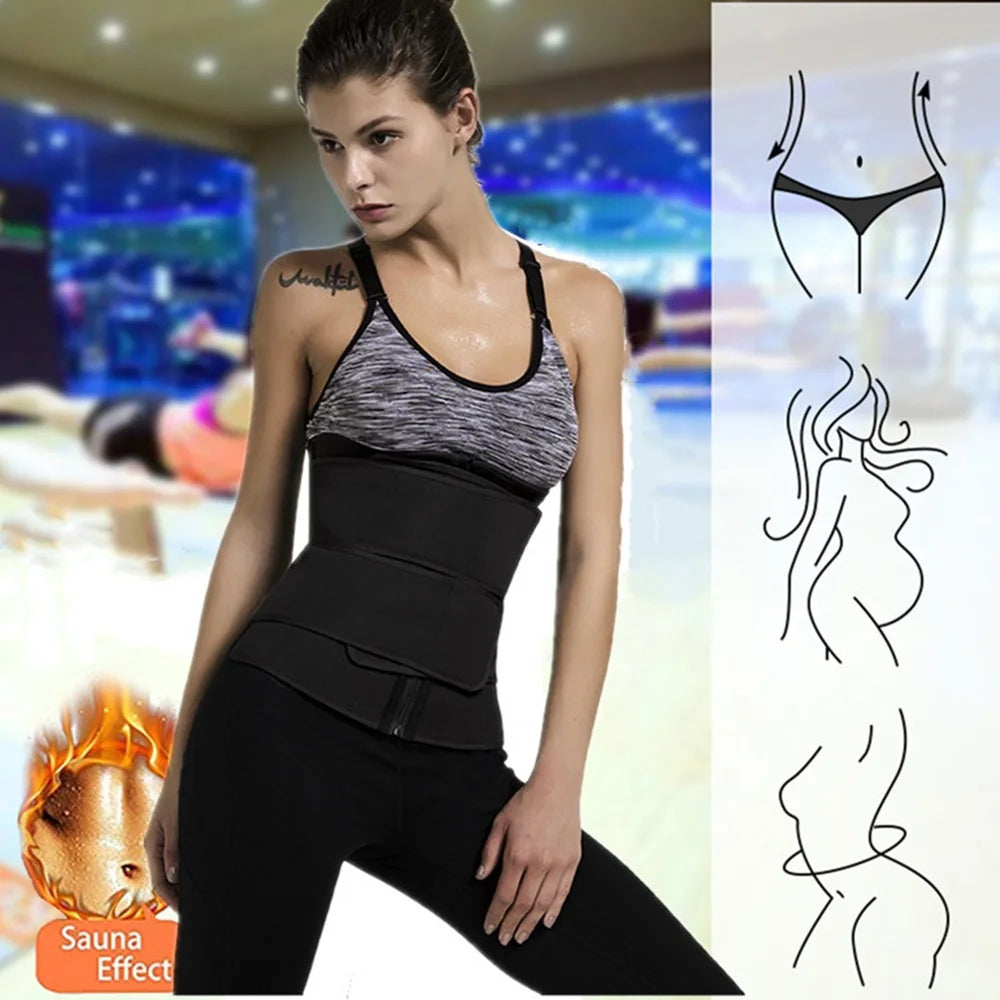 Waist Trainer Slimming Body Shaper Fitness Belt Weight Loss Fat Burning Sport Girdle Sweat Trimmer Workout Cincher Shapewear