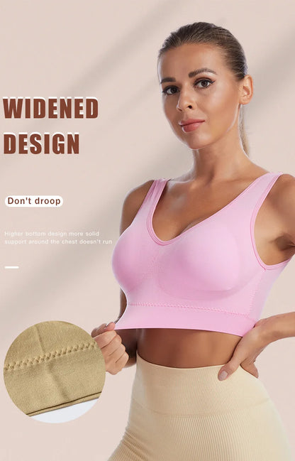 S-7XL Plus Size Thin Non-underwire Bra Zero Bondage Women's UnderwearSports Yoga Wireless Vest Seamless adjustable Brassiere