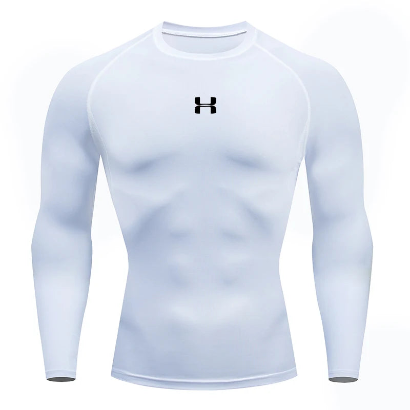 Men's Long Sleeve Compression Shirt, Running Gym Fitness T-Shirt, Athletic Sweatshirt Tops