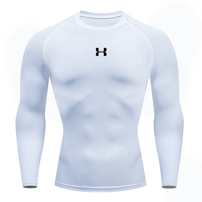 Men's Long Sleeve Compression Shirt, Running Gym Fitness T-Shirt, Athletic Sweatshirt Tops