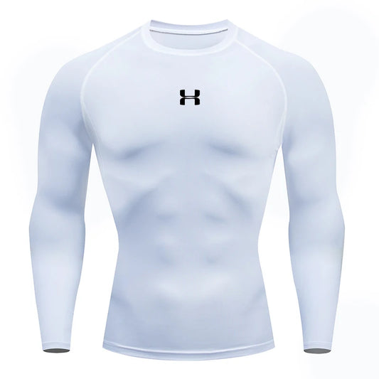 Men's Long Sleeve Compression Shirt, Running Gym Fitness T-Shirt, Athletic Sweatshirt Tops