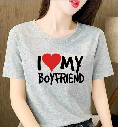 I Love My Husband Boyfriend WOMENS T-SHIRT Tee Birthday Girlfriend Wife Partner Funny Kawaii Clothes Oversized T Shirt Tops Tee