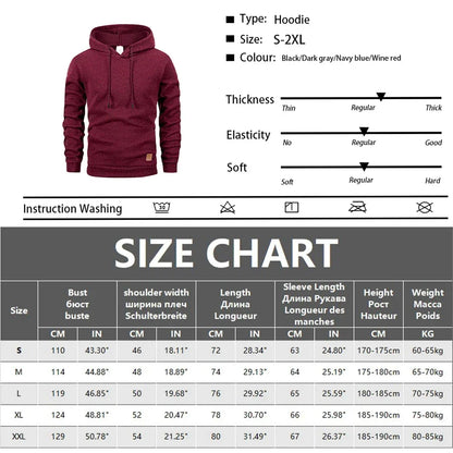 Sweatshirt New Spring Autumn Streetwear Fashion Outwear Men's Solid Color Hooded Hoodies Casual Loose Fleece Coats Men Clothing