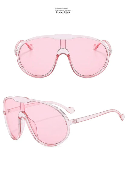 Trend Oversized Pilot Sunglasses Women Luxury Brand Designer Big Frame Cycling Sun Glasses Men Punk One Piece Len Black Yellow