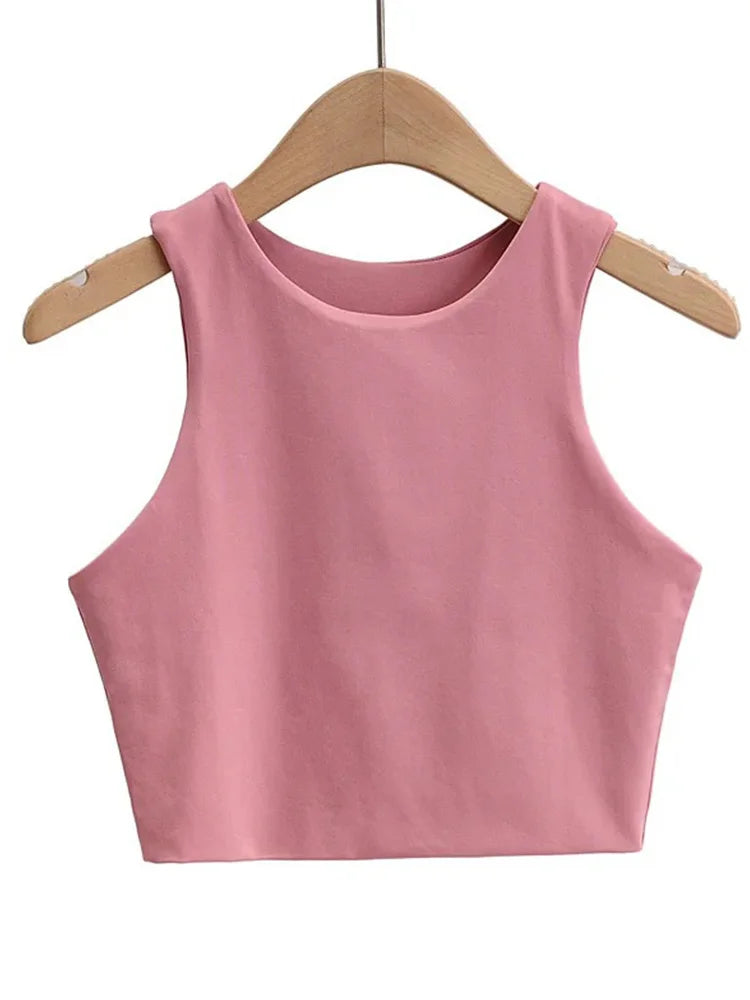 Summer Fashion Women Sexy Slim Tops O-neck Sleeveless Double Nylon Ladies Good Quality Tank Tops 6 Colors