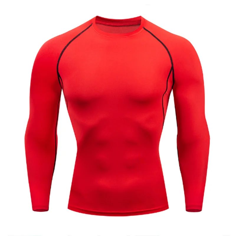 Men Bodybuilding Sports T-Shirt Quick Dry Running Shirt Long Sleeve Compression Top Gym T Shirt Men Fitness Tight Rashgad
