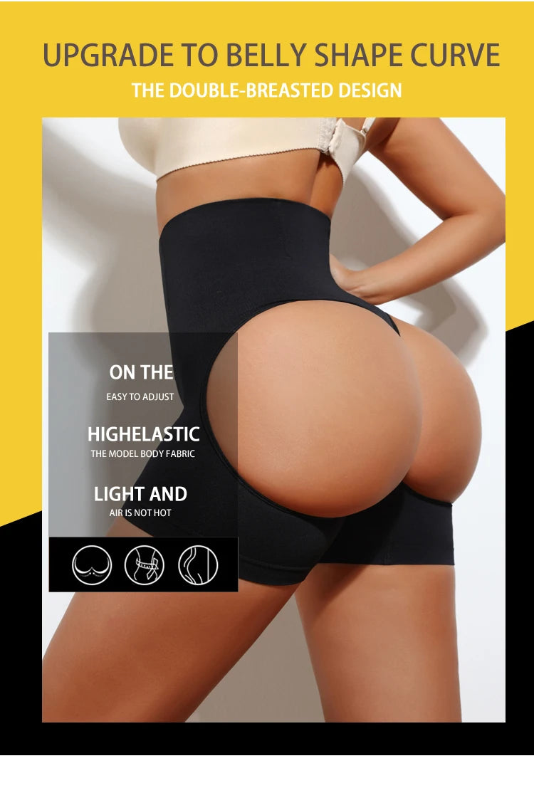 Women High Waist Shaping Control Panty Butt Lifter Shapewear Sexy Show Buttocks Slim Shorts Sexy Underwear Slimming Body Shaper
