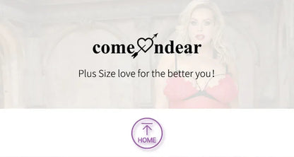 Comeondear Plus Size Babydoll Lace Robe Nightgown With Belts Queen Size Erotic Cardigan Lingerie Mesh Ribbons Sexy Lingerie Set