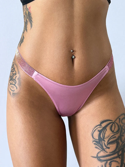 Letter Sexy Panties Women Thongs Rhinestones Diamonds G-string Sports Thong Low Waist Shorts Briefs T-back Fitness S-XL