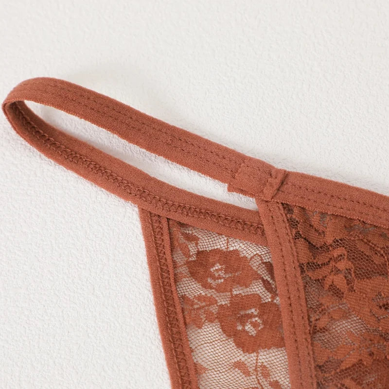 Women's Underwear Lace Panties Floral Lingerie Woman Panties Sexy Thong G-String Female Pantys Perspective Intimates Ne 4PCS