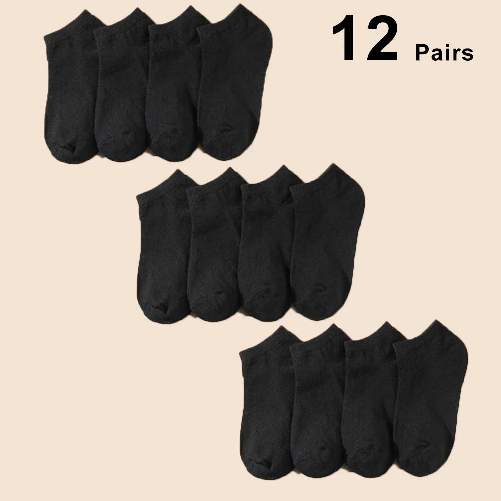 10/12/20/40 Pairs Men Boat Socks Business Sport Sweat Absorption Mature Summer Autumn Solid Color Soft Non Pilling Ankle Socks