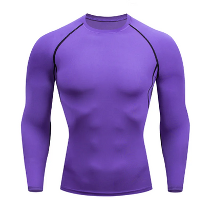 Men Bodybuilding Sports T-Shirt Quick Dry Running Shirt Long Sleeve Compression Top Gym T Shirt Men Fitness Tight Rashgad