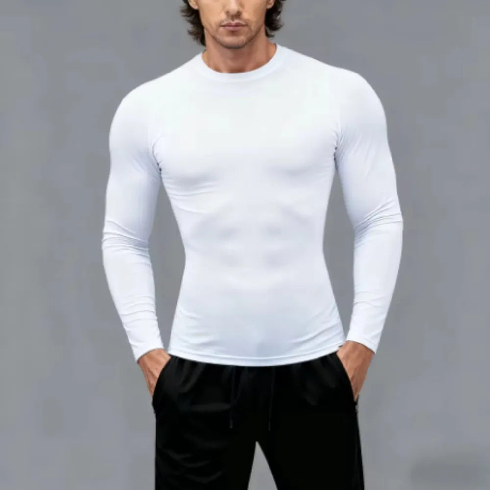 Men Bodybuilding Sports T-Shirt Quick Dry Running Shirt Long Sleeve Compression Top Gym T Shirt Men Fitness Tight Rashgad