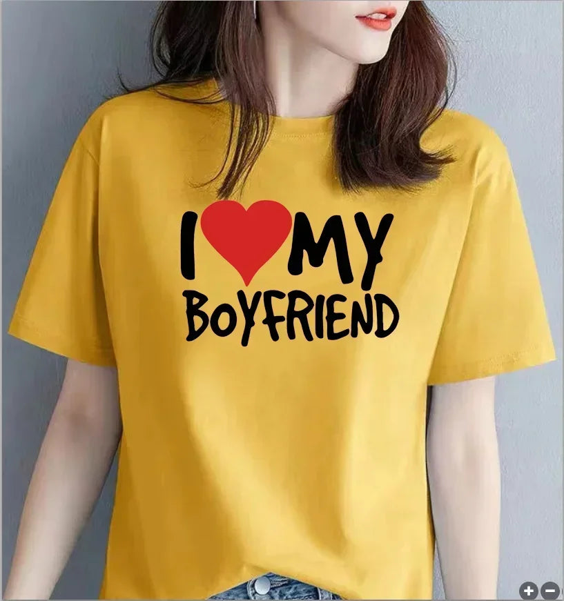 I Love My Husband Boyfriend WOMENS T-SHIRT Tee Birthday Girlfriend Wife Partner Funny Kawaii Clothes Oversized T Shirt Tops Tee