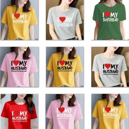 I Love My Husband Boyfriend WOMENS T-SHIRT Tee Birthday Girlfriend Wife Partner Funny Kawaii Clothes Oversized T Shirt Tops Tee
