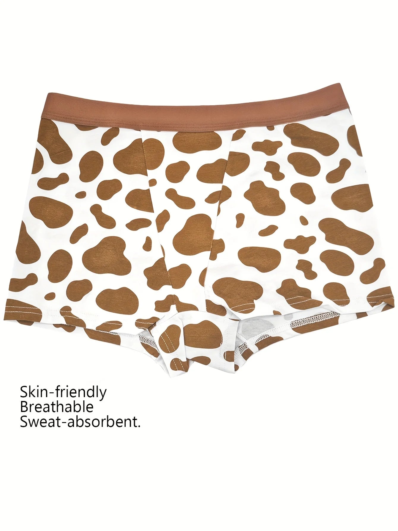 Random color: 3 stripes of cow print, widened waist, seamless, breathable, briefs, women's underwear, sporty women's thin style