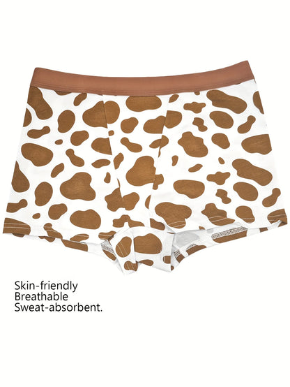 Random color: 3 stripes of cow print, widened waist, seamless, breathable, briefs, women's underwear, sporty women's thin style