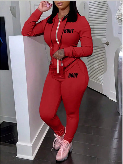 BWQ Tracksuit For Women Set 2 Piece Joggers Letter Print Jogging Sweat Outfits Hoodie And Sweatpants Set