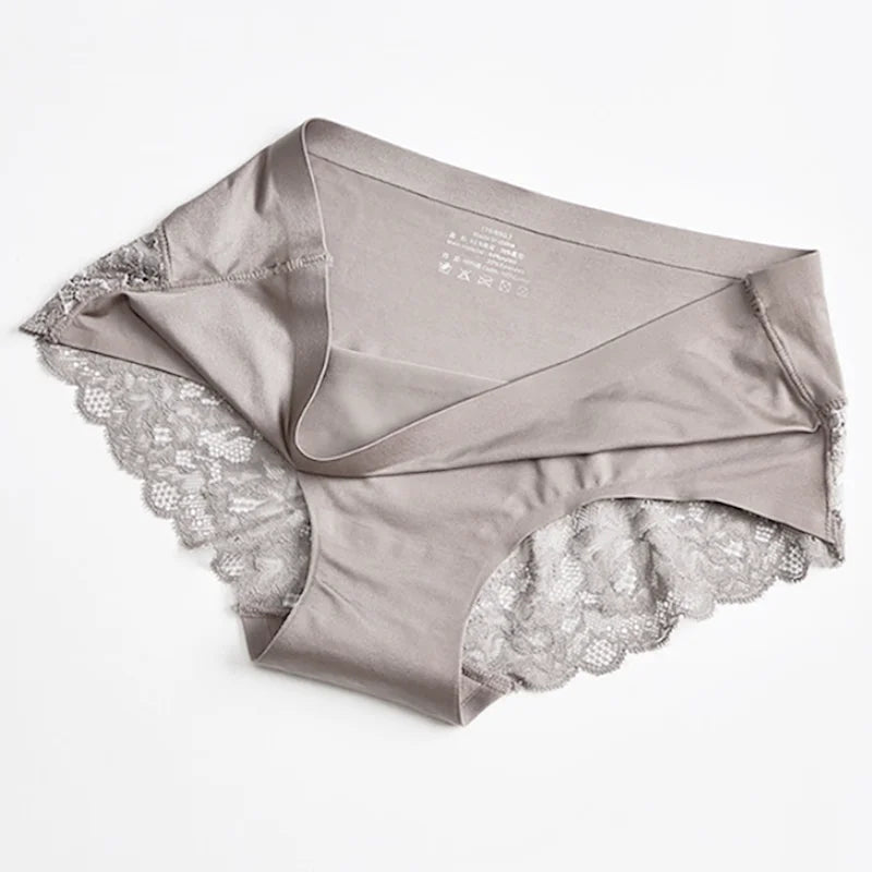 TrowBridge 3PCS/Set Women's Panties Exquisite Lace Underwear Sexy Lingerie Big Size Sweet Silk Satin Briefs Soft Cozy Underpants