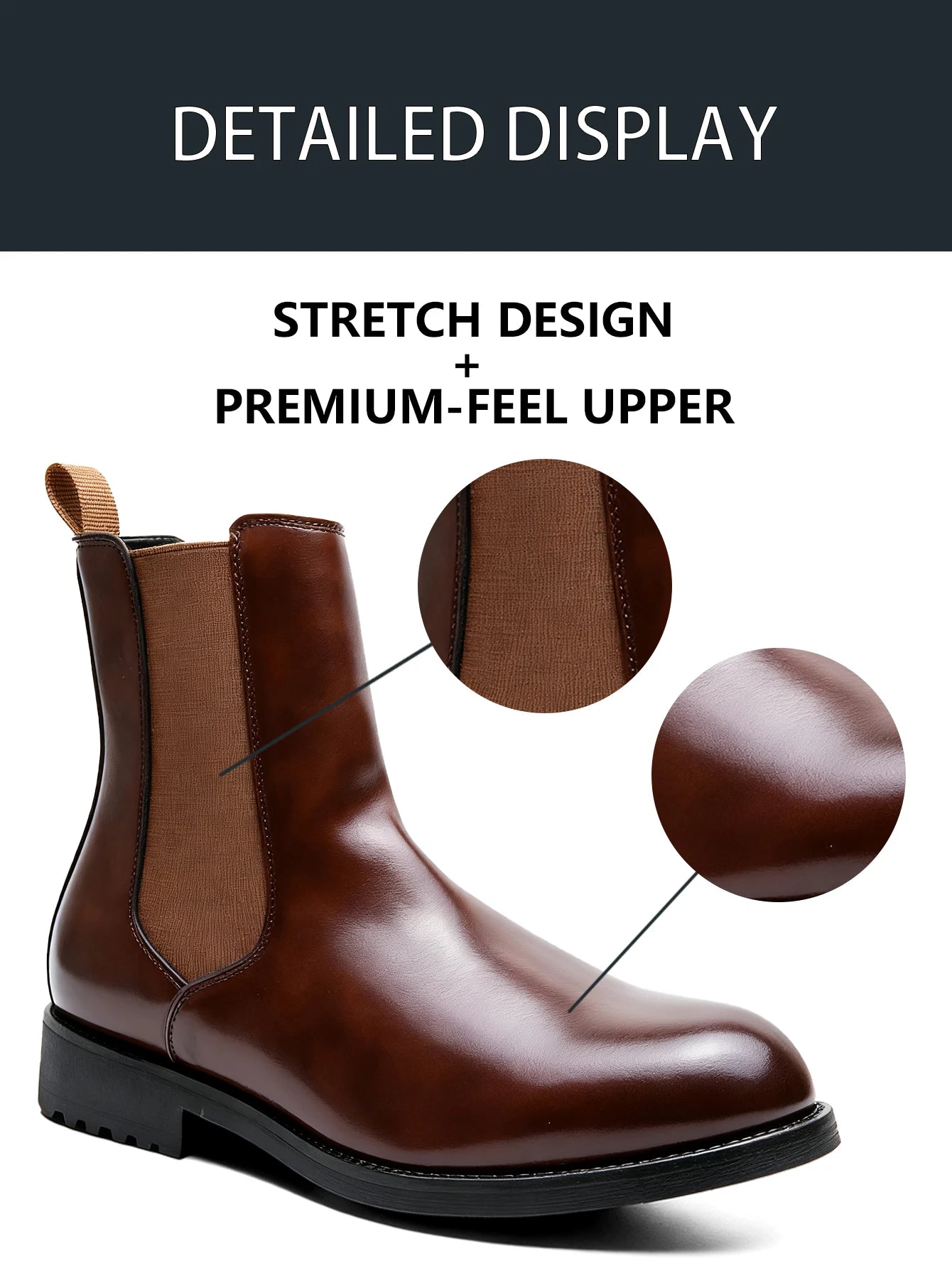 Classic Designer Men Chelsea Boots Slip On Pointed Toe Luxury Middle Ankle Short Leather Boots Men Fashion Business Dress Shoes