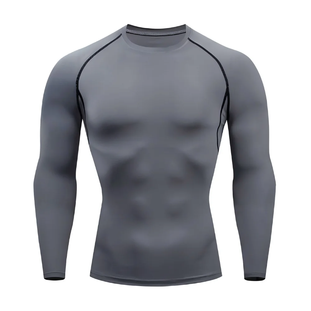 Men Bodybuilding Sports T-Shirt Quick Dry Running Shirt Long Sleeve Compression Top Gym T Shirt Men Fitness Tight Rashgad