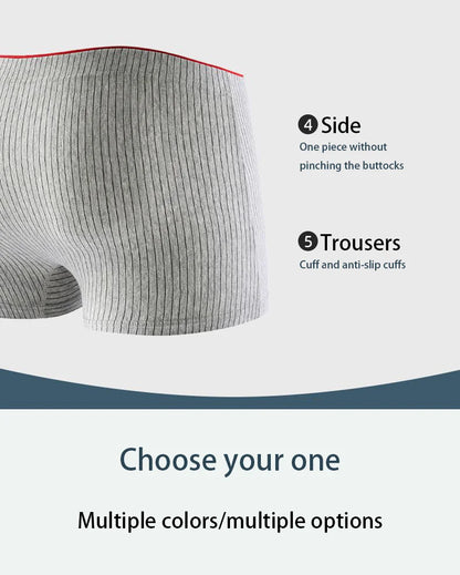 Men's boxer underwear Soft, breathable and comfortable men's briefs Striped trendy personality casual loose boxers