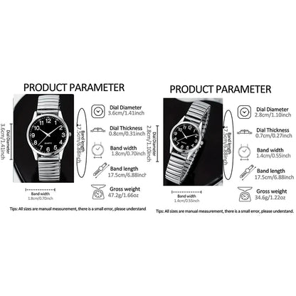 Fashion Couple Watches Simple Arabic Dial Men Quartz Watch Elastic Band Women Wristwatches