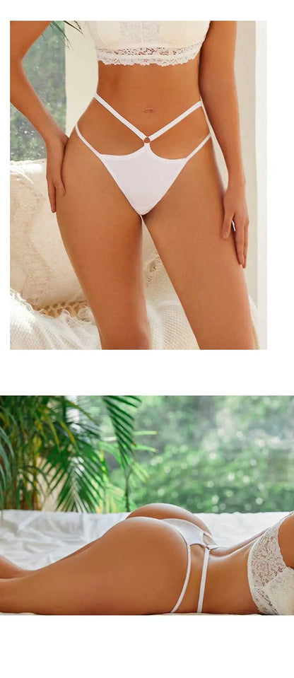 Women Cotton Low Waist Sexy Secret G-string Underwear Hollow Out Elasticity Panties Thong Seamless Brief Breathable Lingerie