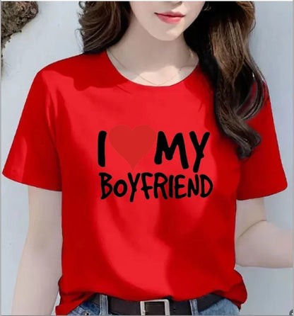 I Love My Husband Boyfriend WOMENS T-SHIRT Tee Birthday Girlfriend Wife Partner Funny Kawaii Clothes Oversized T Shirt Tops Tee