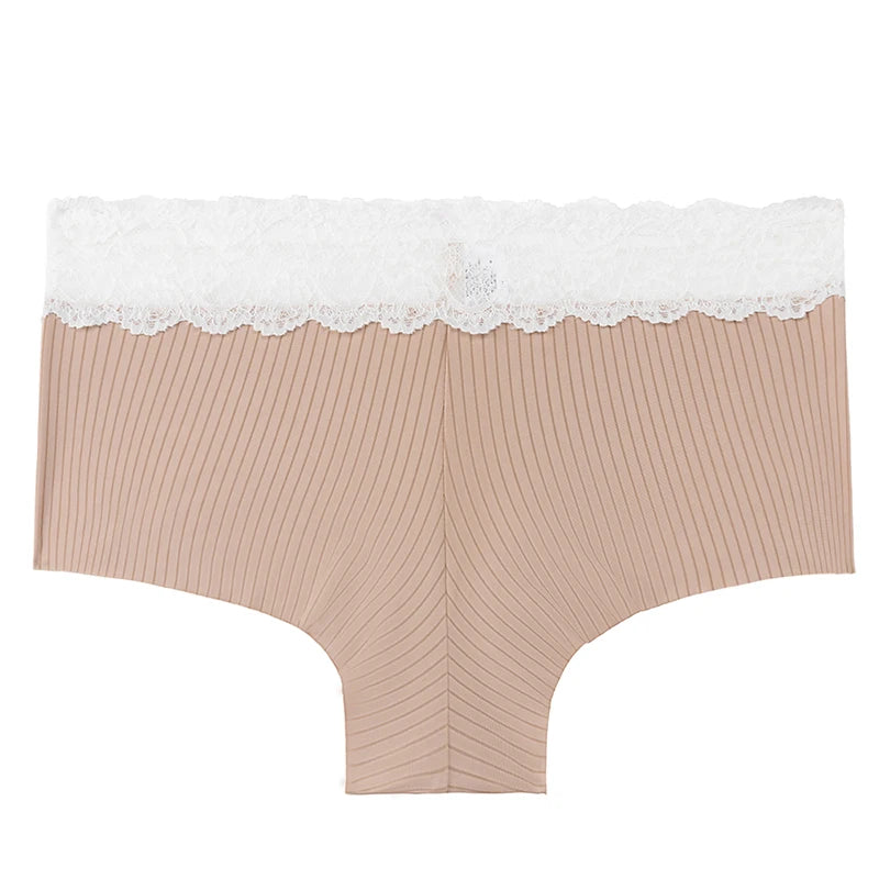 TrowBridge Women's Panties Seamless Silk Satin Underwear Lace Hollow Out Woman Boxers Breathable Lingerie Cozy Sports Boyshorts