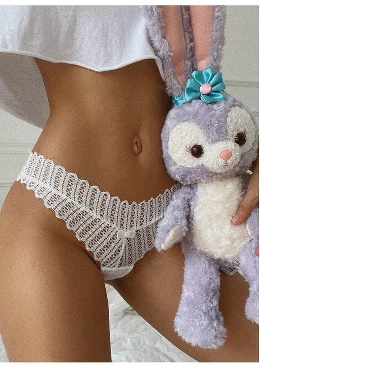 Meet'r Women Sexy Lace Panties Low-waist G String Thong Underwear Female Hollow Out Transparent Temptation Lingerie