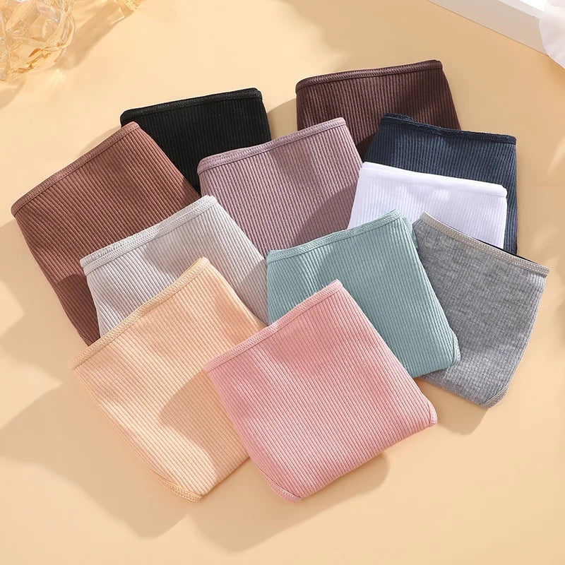 Women's Cotton Panties Sexy Underpants Low Waist Female 4PCS Briefs Finetoo Letters Thong Solid Color Intimate Lingerie M-XL