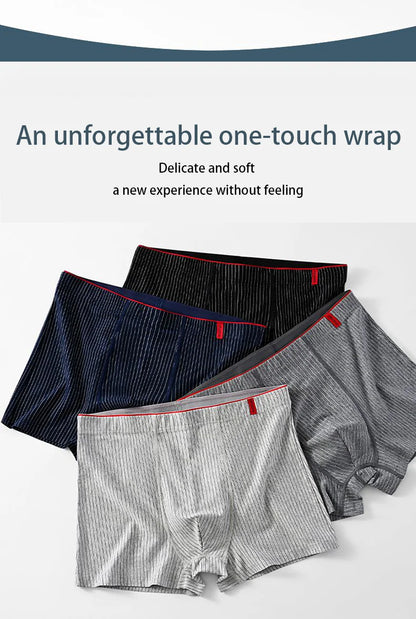 Men's boxer underwear Soft, breathable and comfortable men's briefs Striped trendy personality casual loose boxers