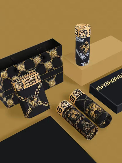 Men's Underwear Sexy Boxer Antibacterial Breathable Retro Print 4pcs Men Boxer Shorts Boys Thin Flat Corner Panties