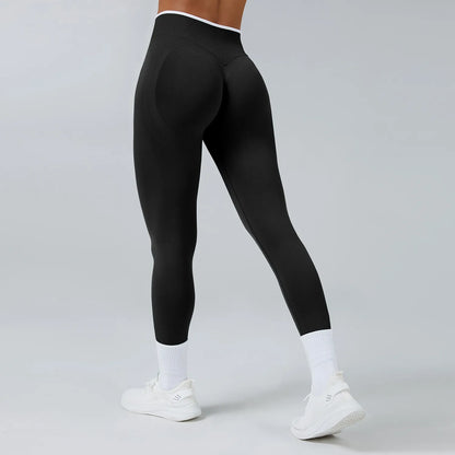 Women's Middle Waist Seamless Yoga Leggings Push-Up Sport Fitness Running Pants Hip Lift High Elastic Gym Leggings Sport Legging