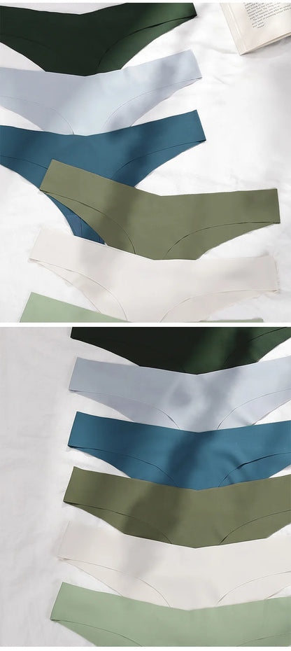 Seamless Thong Women Panties Sexy G String Ice Silk Underwear T Back Sports Yoga Girls Briefs Traceless Plus Size S-XL