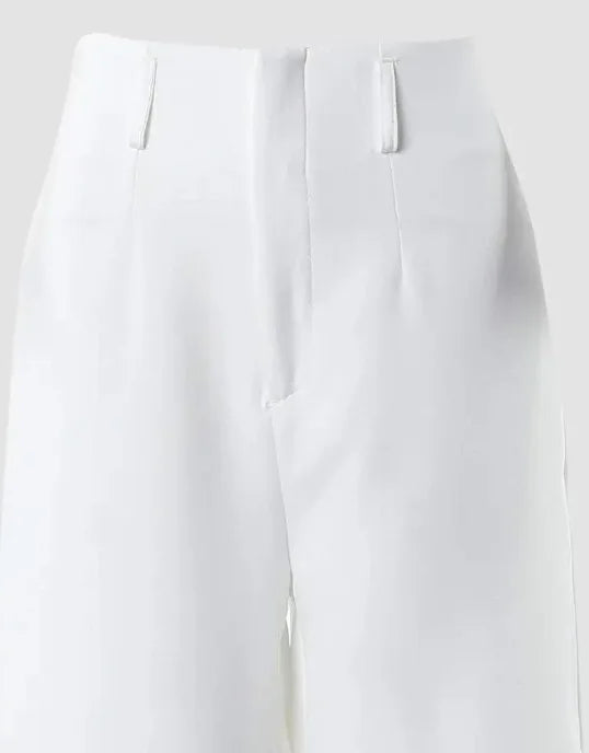 Summer Sexy 2 Piece Set Women V-Neck Strap Shirred Slim Crop Top & Lace-up Wide Leg Pants Sets Elegant Holiday Lady Suit