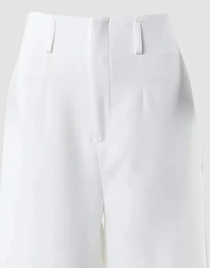 Summer Sexy 2 Piece Set Women V-Neck Strap Shirred Slim Crop Top & Lace-up Wide Leg Pants Sets Elegant Holiday Lady Suit