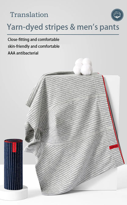 Men's boxer underwear Soft, breathable and comfortable men's briefs Striped trendy personality casual loose boxers