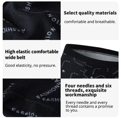 4/5Pcs European and American Size MEN'S Printed Fashion Boyshort Comfortable MEN'S Waist plus Size Underwear Sexy Swimming Trunk