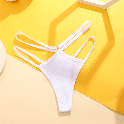 Women Cotton Low Waist Sexy Secret G-string Underwear Hollow Out Elasticity Panties Thong Seamless Brief Breathable Lingerie