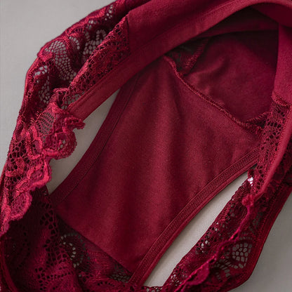 Luxury Floral Embroidery Lace Panties Women Briefs Sexy Hollow 3PCS Lingerie Female Underwear Ladies Breathable Underpants