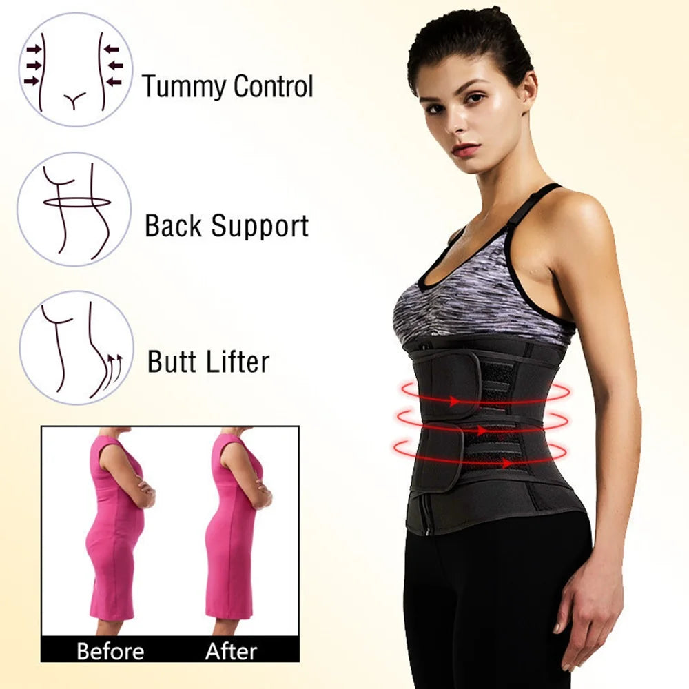 Waist Trainer Slimming Body Shaper Fitness Belt Weight Loss Fat Burning Sport Girdle Sweat Trimmer Workout Cincher Shapewear