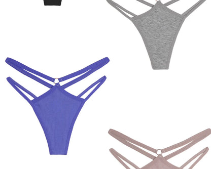 Women Cotton Low Waist Sexy Secret G-string Underwear Hollow Out Elasticity Panties Thong Seamless Brief Breathable Lingerie