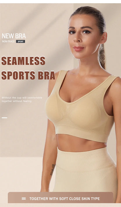 S-7XL Plus Size Thin Non-underwire Bra Zero Bondage Women's UnderwearSports Yoga Wireless Vest Seamless adjustable Brassiere