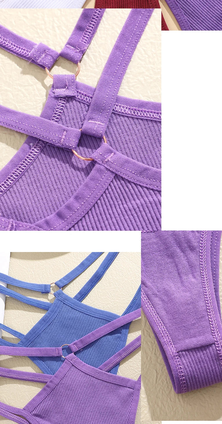 Women Cotton Low Waist Sexy Secret G-string Underwear Hollow Out Elasticity Panties Thong Seamless Brief Breathable Lingerie