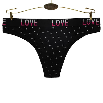 Sexy Women's Thong Cotton G Strings Panties for Ladies Dot Star Printed Tanga Girls Underwear Intimate Underpants 5 pcs/lot