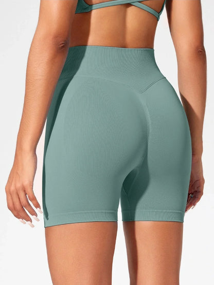 High Waisted Yoga Shorts for Women Fashionable and Sexy Running Fitness Pants Solid Color Yoga Leggings Elastic Tights